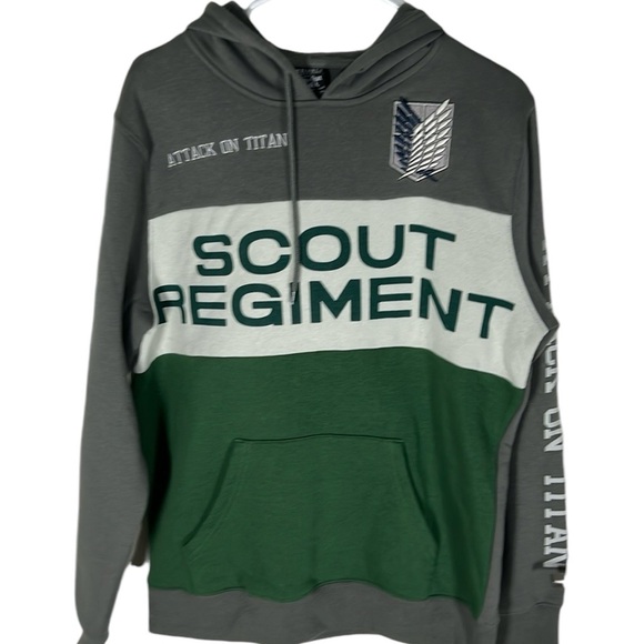 Attack on Titan Scout Regiment Colorblock Hoodie Size M - Picture 1 of 5